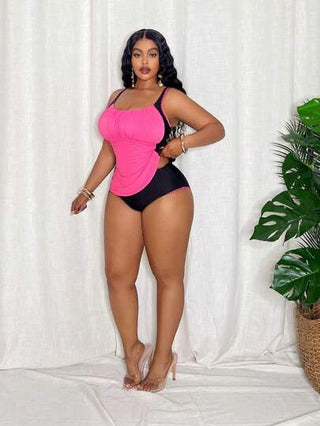 Slaydiva ملابس علوية بكيني من لون واحد للمقاسات الكبيرة ،أنيق للصيف
