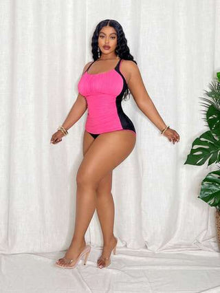 Slaydiva ملابس علوية بكيني من لون واحد للمقاسات الكبيرة ،أنيق للصيف
