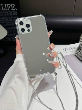 1 قطعة غطاء هاتف محمول مقاوم للصدمات مزود بسلسلة للتعليق يناسب هواتف آيفون من7 إلى 15 بروماكس، غطاء واقي