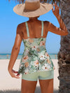 طقم تانكيني حريمي Swim Lushoire سيدات أزياء بدون أكمام مطبوع بطبعة زهرية عشوائية ملابس علوية، بِكِينِي، توب