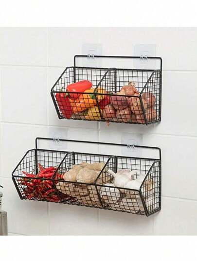 سلة فواكه، سلة خضراوات، رف تخزين طاولة طعام، رف فواكه مثبت على سطح العمل والحائط، وجبات خفيفة، رف توابل، سلة تخزين متعددة الوظائف للبطاطس والبصل في المطبخ وغرفة المعيشة، للاستخدام في الهواء الطلق، والتخييم، وتخزين عيد الأضحى