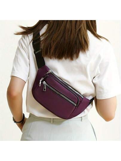 حقيبة خصر قابلة للضبط - مصنوعة من النايلون عالي الجودة، مزودة بسحاب، حقيبة خصر/كروس بودي متعددة الألوان مناسبة للركض والأنشطة الخارجية والاستخدام اليومي العادي، حقيبة خصر عادية| حقيبة بسير قابل للتعديل | إغلاق بسحاب، حقيبة الخصر