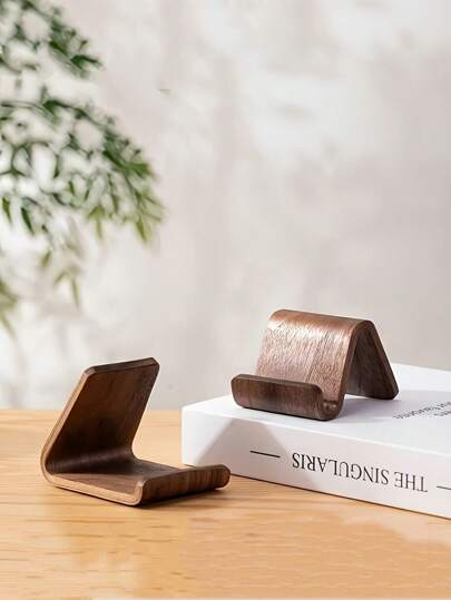 قاعدة خشبية بسيطة لتثبيت الهاتف، قاعدة تخزين الهاتف على المكتب ، قاعدة هاتف عالمية ، طلاء جوز ، مقاومة للماء ، قاعدة لأجهزة المحمول العامة