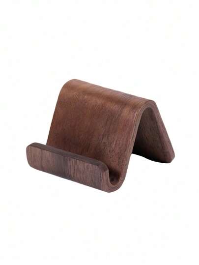 قاعدة خشبية بسيطة لتثبيت الهاتف، قاعدة تخزين الهاتف على المكتب ، قاعدة هاتف عالمية ، طلاء جوز ، مقاومة للماء ، قاعدة لأجهزة المحمول العامة