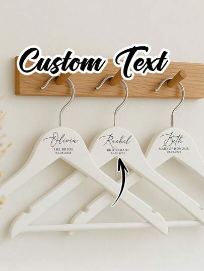 شماعة حفل الزفاف المخصصة والمكتوب عليها باسم العروسين - شماعة الزفاف المخصصة باسم العروس - شماعة الزفاف - شماعة محفورة - شماعة لفستان الزفاف - شماعة مطبوعة بأزهار مخصصة