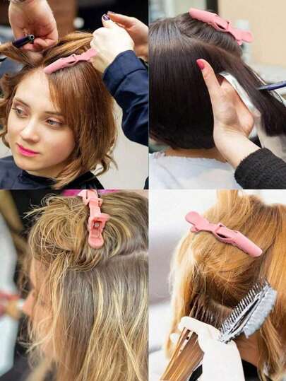 1/3/6 قطعه/مجموعه الكبائن المانعه للانزلاق الاحترافيه لتصفيف الشعر - كبائن قطاعيه من صف واحد بقبضه ناعمه - أدوات شعر من البلاستيك لتصفيف الغرز ، المكياج والحقائب الضروريه للسفر