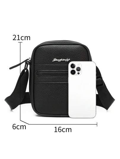 حقيبة كاجوال رجالية مربعة الشكل ذات كتف واحد، حقيبة رسول صغيرة رجالية للعمل، مناسبة للعودة إلى المدرسة، هدية عيد الأب، السفر، هدية عيد الحب