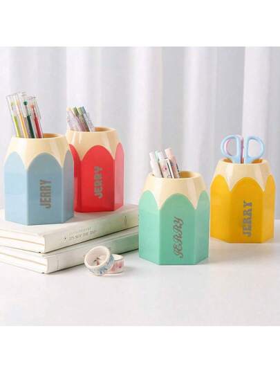 حامل قلم شخصي لتزيين المكتب: فكرة هدية مفكرة لمعلمي رياض الأطفال، مع خيارات طباعة أشعة فوق بنفسجية مخصصة للأسماء والنصوص بألوان وخطوط مختلفة، عودة إلى المدرسة، لوازم المدرسة