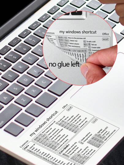 1 ملصق شفاف لمفاتيح اختصارات إكسل على الحاسوب المحمول ، مرجع سريع مريح ، مساعد مكتبي جيد ، سهل الالتصاق ، قياس 3.93*3.54 بوصة