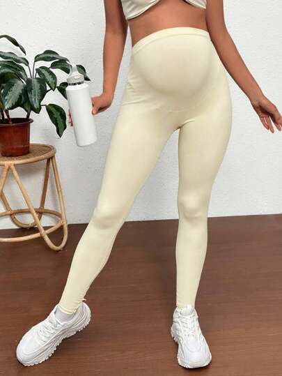 SHEIN بنطلون ممرضة ضيق بلون أحادي للملابس الرياضية والرياضة الخارجية والبلاغ