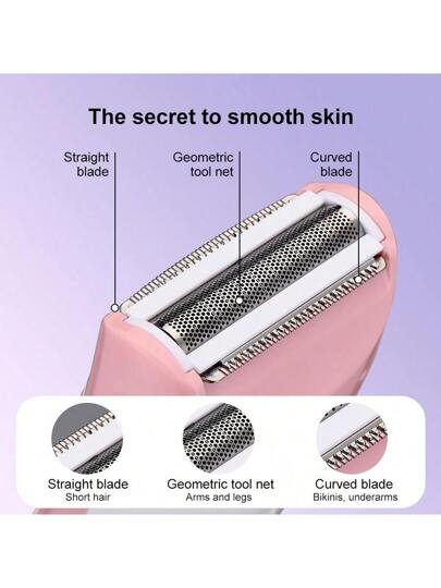 ماكينة حلاقة كهربائية رطبة وجافة للساقين والجسم للنساء، لاسلكية، بغشاء مانع للحساسية، بسعة بطارية 500 مللي أمبير