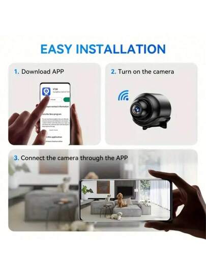كاميرا أمان لاسلكية بدقة 1080P HD ، مراقبة حركة البشر بزاوية 355°، للمراقبة والأمان المنزلي ، رعاية كبار السن والأطفال، تعمل بالطاقة من خلال منفذ USB، يدعم التخزين السحابي وبطاقة ميكرو إس دي (غير مشمولة ويجب شرائها بشكل منفصل)