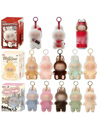 مجسم سكري لبيبو المرعب بوجه من المينا مكسى بالأسيتات صندوق مغلق كزخرفة مكتب ، دمية جميلة هدية عيد الميلاد