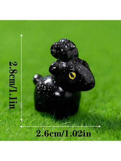 قطعة واحدة / 2 قطعة من تمثال الحمل الأسود والأبيض الجميل ، ديكور المناظر الطبيعية الصغيرة ، تمثال خارجي صغير ، اكسسوارات حديقة صغيرة مزهريات ، ديكور الفناء ، نحت البونساي ، زخرفة مضيئة