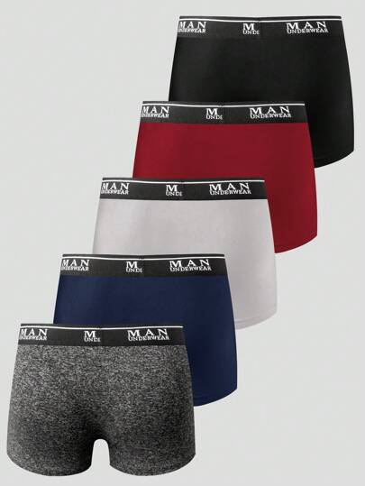 EasyFave 5 حزمة سراويل داخلية مطاطية مريحة للرجال