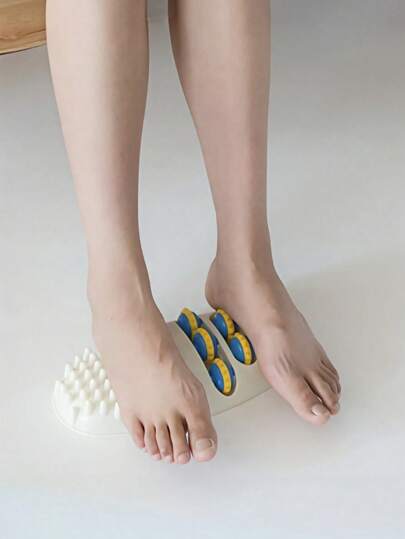 مدلك العناية بالقدم - 4 صفوف للمساج، تصميم إنرجونومي للاستخدام في المنزل، اللياقة البدنية، السفر واليوجا - من مادة ABS، مدلك الاسترخاء العضلي، مدلك القدم، مساعد الاسترخاء والتهدئة