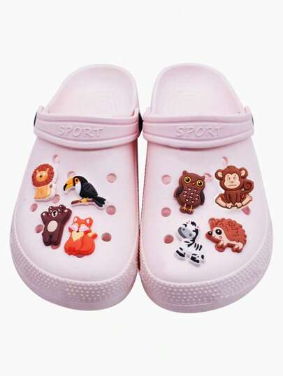 28 قطعة سحر للأحذية الجيلية الجميلة بشكل حيوانات المزرعة، 26 قطعة سحر ديكوري بشكل حرف وحيوانات كرتونية ملونة للأحذية والنعال الشاطئية