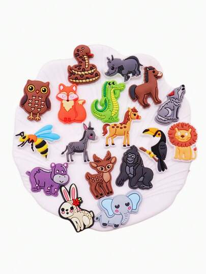 28 قطعة سحر للأحذية الجيلية الجميلة بشكل حيوانات المزرعة، 26 قطعة سحر ديكوري بشكل حرف وحيوانات كرتونية ملونة للأحذية والنعال الشاطئية