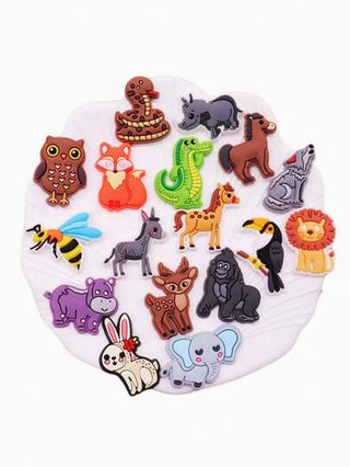 28 قطعة سحر للأحذية الجيلية الجميلة بشكل حيوانات المزرعة، 26 قطعة سحر ديكوري بشكل حرف وحيوانات كرتونية ملونة للأحذية والنعال الشاطئية