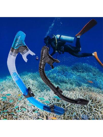 جهاز غطس جاف احترافي، أنبوب غطس من السيليكون للبالغين للغوص والسباحة، متعدد الألوان متاح