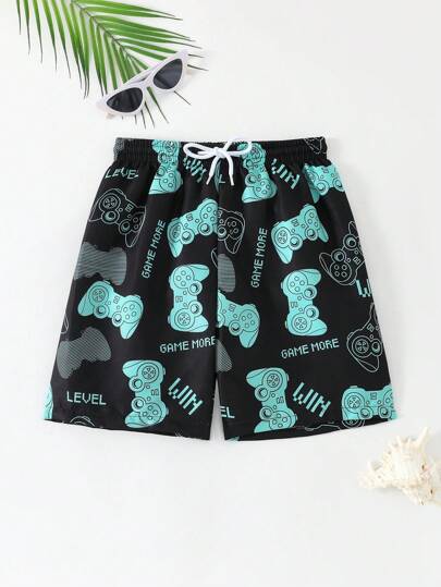 مايوه أولادي شورتات شاطئ عشوائية الطباعة مقاسات كبيرة للأولاد