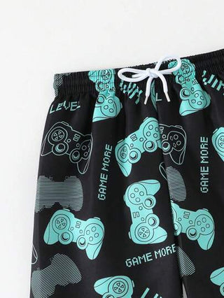 مايوه أولادي شورتات شاطئ عشوائية الطباعة مقاسات كبيرة للأولاد