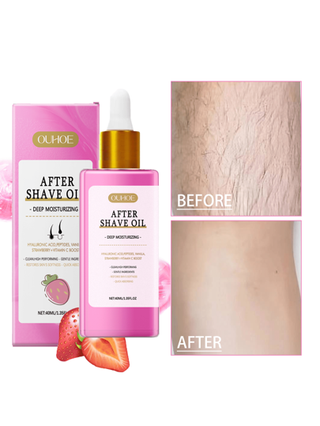 قطعة واحدة من زيت أساسي لرعاية ما بعد إزالة الشعر بنكهة الفراولة، يحتوي على فيتامين سي وفيتامين ه-، يهدئ ويرطب، يلطف ويرطب المسام، يقلل من الجفاف والاحمرار بعد إزالة الشعر، يجعل البشرة أكثر رقة وسلاسة، يعتني برفق بالبشرة، ومناسب لرعاية ما بعد إزالة الشعر