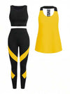 SHEIN Sport Studio طقم رياضي مطبوع بتصميم ملون للنساء