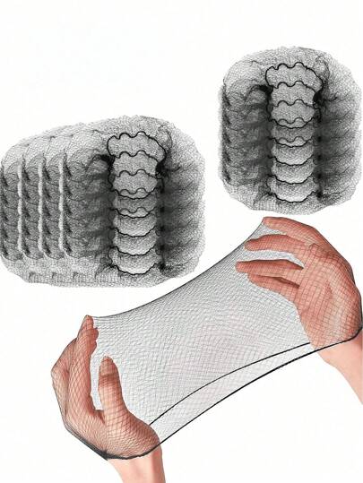 10/20 قطعة شبكة شعر سوداء - 20 بوصة ، شبكات الشعر المرنة غير مرئية للخدمة الغذائية ، كعكة الباليه ، النوم ، النساء والباروكة (أسود)