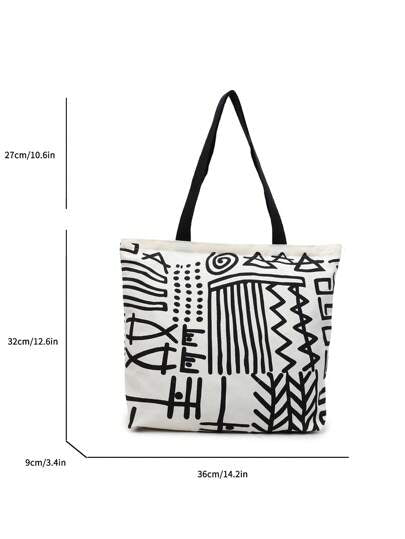 حقيبة يد كبيرة السعة ذات طراز شريطي منقوش، منسق ملابس عادية للعطلات، مثالية لكل الأغراض - الحفلات والعمل والجامعة والفصول والتنقلات والمدرسة وغيرها، مناسبة للنساء والموظفين والطالبات والشابات