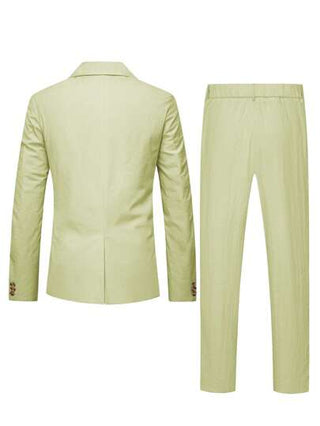 Manfinity Mode بدلة رجالية باللون الأحادي مكونة من جاكيت متجعد وطويل الأكمام وبنطلون بجيوب