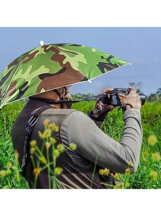 قبعة مظلة، مناسبة للتخييم والصيد، قبعة مظلة بشريط رأس مرن، قبعة مظلة واقية من الأشعة فوق البنفسجية