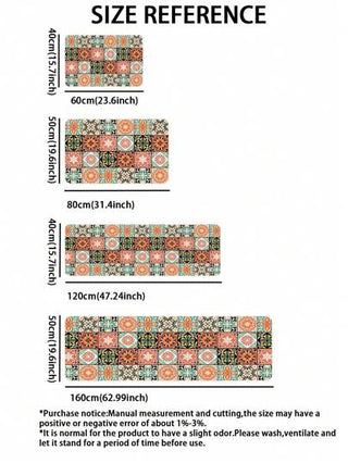 1 قطعة سجادة مطبخ من الصخور المائية ، تصميم ريفي فاخر لحاشية المربعات، وسادة مضادة للإرهاق، بسمك تقريبي 3 مم ، ماصة للماء ، سجادة مطاطية ناعمة بسيطة من الصخور المائية ،مناسبة للمطبخ والحمام ومدخل المنزل وغرفة الغسيل والمكتب وغرفة المعيشة وأماكن أخرى