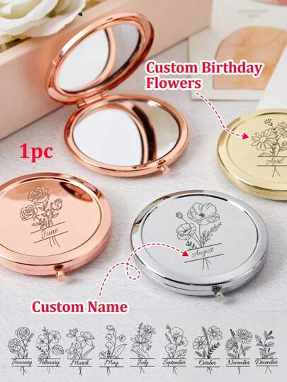 مرآة صغيرة منقوشة بخط اليد | هدايا شخصية | وصيفات العروس | خروجية العروس | بطاقات مقاعد | عيد الأم