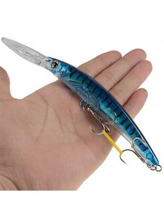 6 قطع 17 سم/24 جرام طعم سمكة بلاستيكية ناعمة بلسان طويل، مناسبة لصيد السمك الكبير مثل السلمون و الكارب و أنواع أخرى، طعم سمكة غارقة مزودة بطقاقة وخطاف نائي، مناسبة لصيد الأعماق