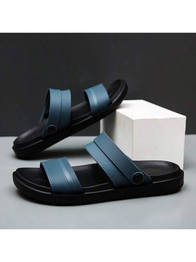 صنادل كاجوال للرجال ، مريحة ، خفيفة الوزن ، مانعة للانزلاق ، ذات أصابع مستديرة ، صنادل صيفية عصرية للاستخدام في الهواء الطلق أو الشاطئ