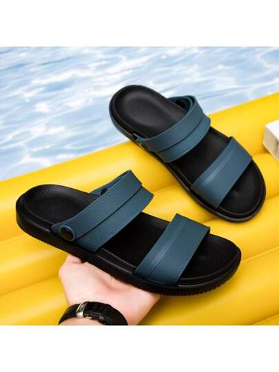 صنادل كاجوال للرجال ، مريحة ، خفيفة الوزن ، مانعة للانزلاق ، ذات أصابع مستديرة ، صنادل صيفية عصرية للاستخدام في الهواء الطلق أو الشاطئ
