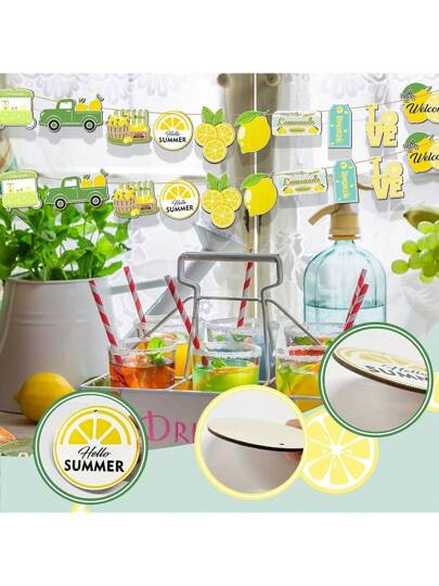 12 قطعة/24 قطعة/36 قطعة زخارف ليمون خشبية معلقة للصيف، زينة خشبية طازجة للحديقة، مناسبة لحفلات هاواي وديكور المنزل، يمكن تعليقها على الحائط والنافذة والخزانة والدولاب أو أي مكان آخر، تصلح أيضًا كهدية جميلة للعائلة والأصدقاء والزملاء والجيران...