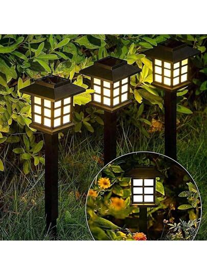 6 قطع أضواء منزلية صغيرة تعمل بالطاقة الشمسية، أضواء حديقة خارجية، أضواء زخرفية خارجية مقاومة للماء، أضواء شوارع LED، مناسبة للديكور اليومي والأعياد في حديقة المنزل ممرات المشاة وحوض السباحة ودرب السيارات، أضواء حفلة عشاء عائلية وعيد ميلاد وحفلة زفاف، إنا