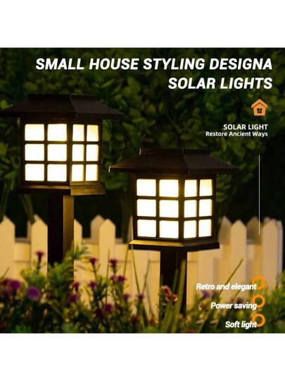 6 قطع أضواء منزلية صغيرة تعمل بالطاقة الشمسية، أضواء حديقة خارجية، أضواء زخرفية خارجية مقاومة للماء، أضواء شوارع LED، مناسبة للديكور اليومي والأعياد في حديقة المنزل ممرات المشاة وحوض السباحة ودرب السيارات، أضواء حفلة عشاء عائلية وعيد ميلاد وحفلة زفاف، إنا