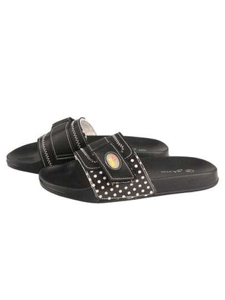 TMA EYES زوج من الشبشب النسائي من مادة EVA المنقط، نعل مسطح مريح للارتداء المنزلي في الربيع والصيف