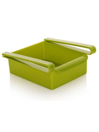 SHEIN 1 حبة صندوق تخزين للثلاجة من البولي بروبلين بألوان عشوائية، بتصميم بسيط وفتحات لتهوية حفظ الطعام الطازج، صندوق متعدد الاستخدامات للمطبخ والمنزل