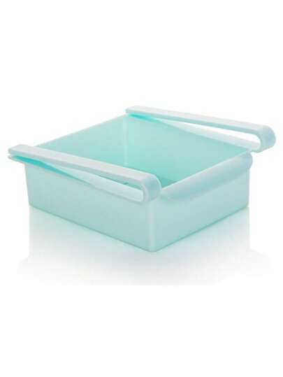 SHEIN 1 حبة صندوق تخزين للثلاجة من البولي بروبلين بألوان عشوائية، بتصميم بسيط وفتحات لتهوية حفظ الطعام الطازج، صندوق متعدد الاستخدامات للمطبخ والمنزل