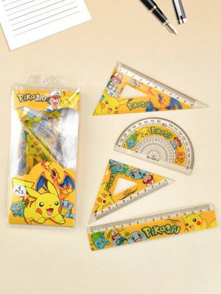أدوات مكتبية ومدرسية pokemon 4 قطع/طقم مقياس بيكاتشو البوكيمون - أداة قياس مصممة على شكل كرة البوكيمون المشهورة، هدية للمعجبين والطلاب،لوازم مدرسية،العودة إلى المدرسة