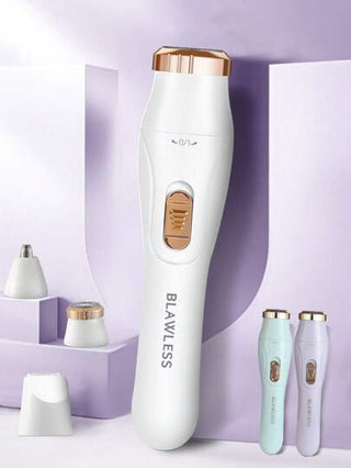 ماكينة الحلاقة الكهربائية للنساء، طقم تجميل قابل للشحن 4 في 1، ماكينة حلاقة كهربائية للوجه والأنف والساقين والإبطين للنساء، ماكينة حلاقة كهربائية بدون ألم للبكيني للنساء للاستخدام الجاف والرطب، ماكينة حلاقة قابلة للشحن وللحمل