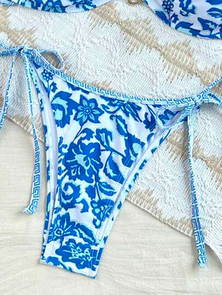 Swim Vcay طقم بكيني نسائي مثير بطبعة زهور مع إبزيم معدني للظهر لحفلات الشاطئ والعطلات