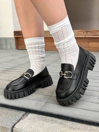 أحذية أوكسفورد حريمي DareSee أحذية نسائية بمنصة ونعل إسفين منزلقة سوداء من الجلد الصغير، أكسفورد مريح بمصعد، أحذية حزب بريطانية للمناسبات ك- Music Fest, Y2K Fest و العودة إلى المدرسة