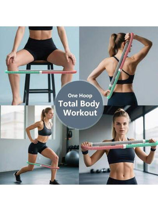 1 قطعة حلقة هوب وزنية مبطنة للبالغين- 3.3 أرطال (1500 جرام) قابلة للطي، تصميم لطيف للخصر، معدات تمرين رشيقة وقابلة للنقل، مناسبة للعائلة والسفر
