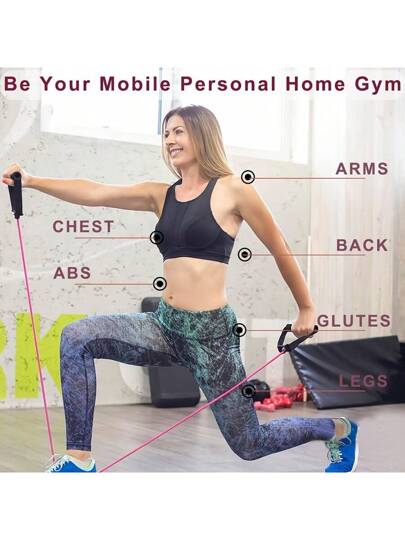 حزام مقاومة ذو 5 مستويات مع حبل للسحب ، شريط تدريب عضلات الصدر للرجال، مناسب للتمارين المنزلية، التدريب على القوة، اليوجا، البيلاتس، هدية مثالية لعيد الميلاد وعيد الحب وعيد الأم