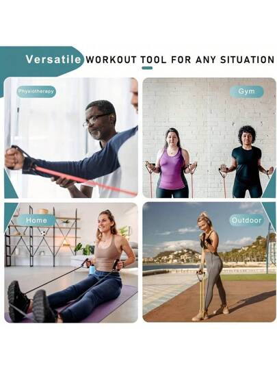 حزام مقاومة ذو 5 مستويات مع حبل للسحب ، شريط تدريب عضلات الصدر للرجال، مناسب للتمارين المنزلية، التدريب على القوة، اليوجا، البيلاتس، هدية مثالية لعيد الميلاد وعيد الحب وعيد الأم